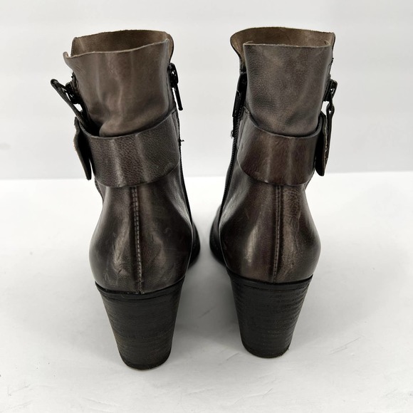 PAUL GREEN Dallas Bootie Shoes Womens 6.5 Distressed Gray Ankle Strap Heel Boot - Picture 4 of 13